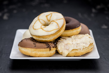 Fresh made Donuts (close-up shot)