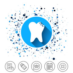 Broken tooth sign icon. Dental care symbol.