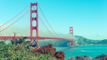Panorama of Golden Gate Bridge.