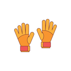Goalkeeper gloves icon, cartoon style