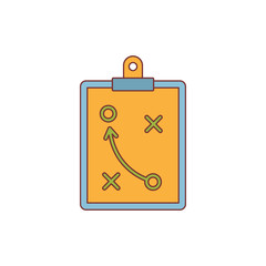 Soccer strategy tactic plan icon, cartoon style