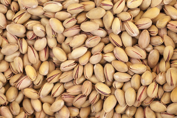 Pistachios close up on the village market.