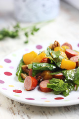 Salad with sausages