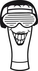 dj musik club disko kopfhörer sonnenbrille glas saufen logo design bier krug oktoberfest trinken feiern party alkohol flasche