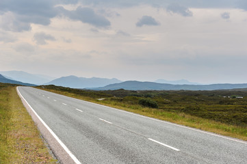 An empty road on island of Skye, Scotland