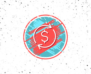 Currency exchange line icon. Money Transfer.