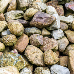 Stones and boulders from Scandinavia on a large heap
