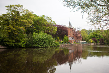 Obraz premium Medieval building on Love lake