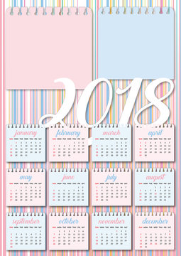 baby calendar 2018 pink and azure