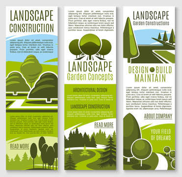 Vector banners for nature landscaping company