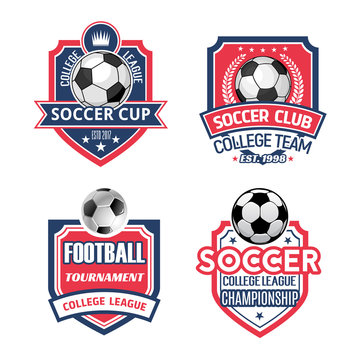 Vector icons for soccer cup or football sport club