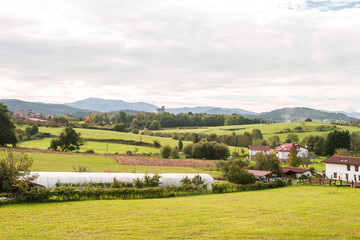Fototapeta na wymiar beautiful fields of basque country landscape