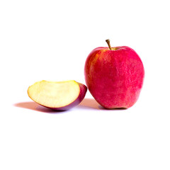 Naklejka na ściany i meble delicious red apple on a white background, isolate food photo