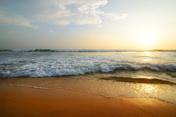 Fototapeta na wymiar Indian ocean at sunset