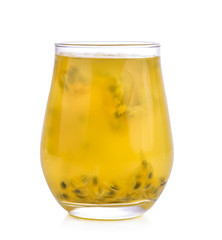 passionfruit mocktail isolated on white.