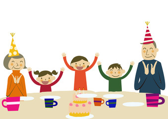 おじいさん　おばあさん　孫　パーティー