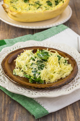 Spinach cheese spaghetti squash.