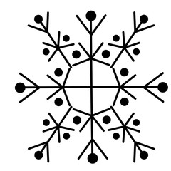 Snowflake isolated on white background, Vector illustration
