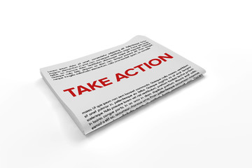 Take Action on Newspaper background
