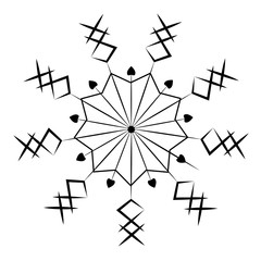 Snowflake isolated on white background, Vector illustration