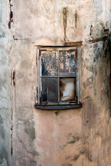 Window in an abandoned old building