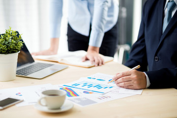 Business meeting time. Idea presentation, analyze plans.business concept.