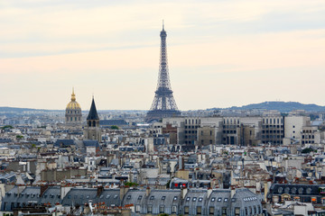 Fototapeta na wymiar View of the Eiffel Tower from Notre Damme