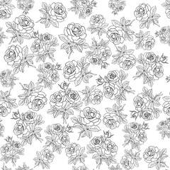 Obraz premium Floral seamless texture with roses.