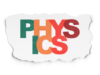 Learning concept: Physics on Torn Paper background