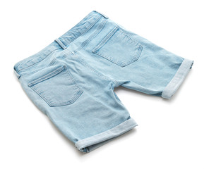 short jeans pants isolated