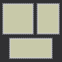 Blank postage stamps set