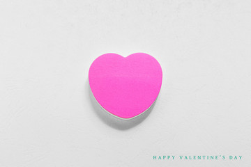 Paper Valentines day heart on white