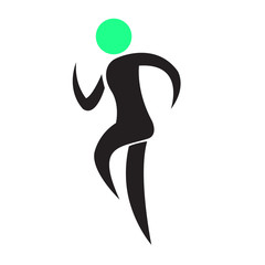 Abstract fitness icon isolated on white background, Vector illustration