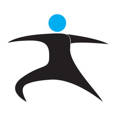 Abstract fitness icon isolated on white background, Vector illustration