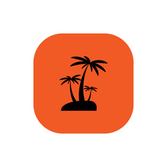 Palms square icon vector