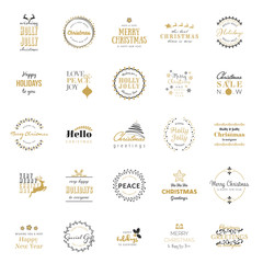 Set of christmas lettering designs