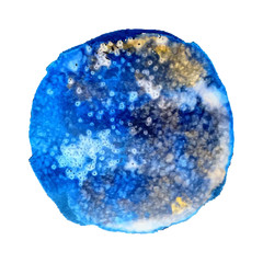Blue watercolor stain