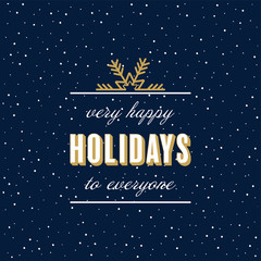 Christmas design with a blue background with snowflakes and greetings