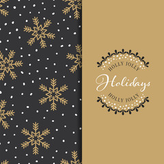 Fototapeta na wymiar Christmas background with snowflakes and greetings