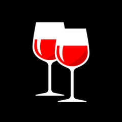  Wineglass vector icon on black background