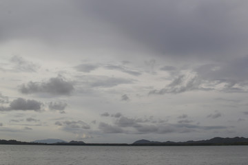 Sky and sea at sunset, evening
