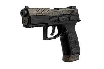 black gun pistol isolated on white