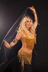 Beauty blond woman dancer portrait