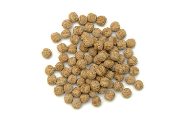 pile of rye balls on a white background