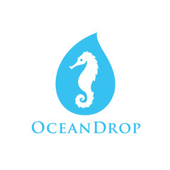 Obraz premium seahorse inside water drop
