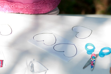 stencil hearts from paper on the master class