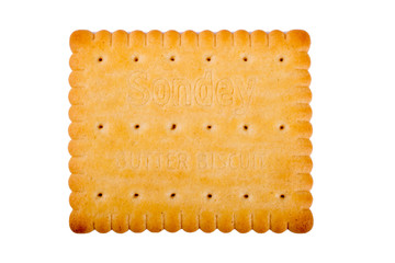 butter biscuit crackers isolated on white background