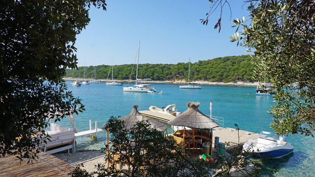 small harbor of palmizana on hvar island