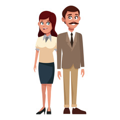 Teachers teamwork couple icon vector illustration graphic design