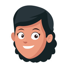 Woman smiling cartoon icon vector illustration graphic design